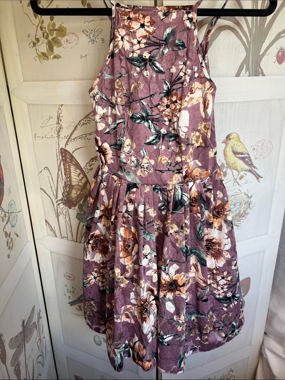 bailey blue Mauve Floral Halter Dress
